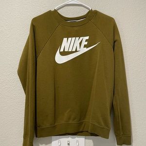Nike Yellow Green Crew neck long sleeve sweater small flawed! Stained!!